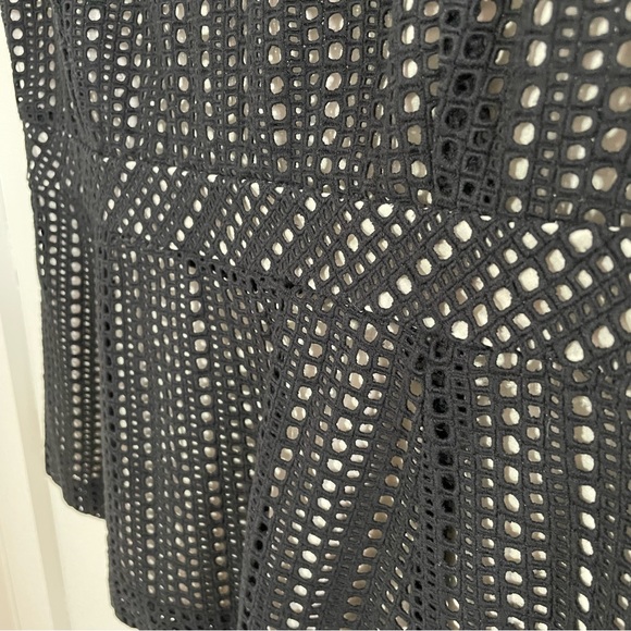 Black & White C Wonder Peplum Crochet Layer Top, 6 - Picture 8 of 8